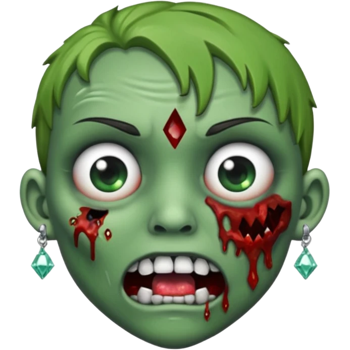 Create a zombie emoji with diamond earring emoji