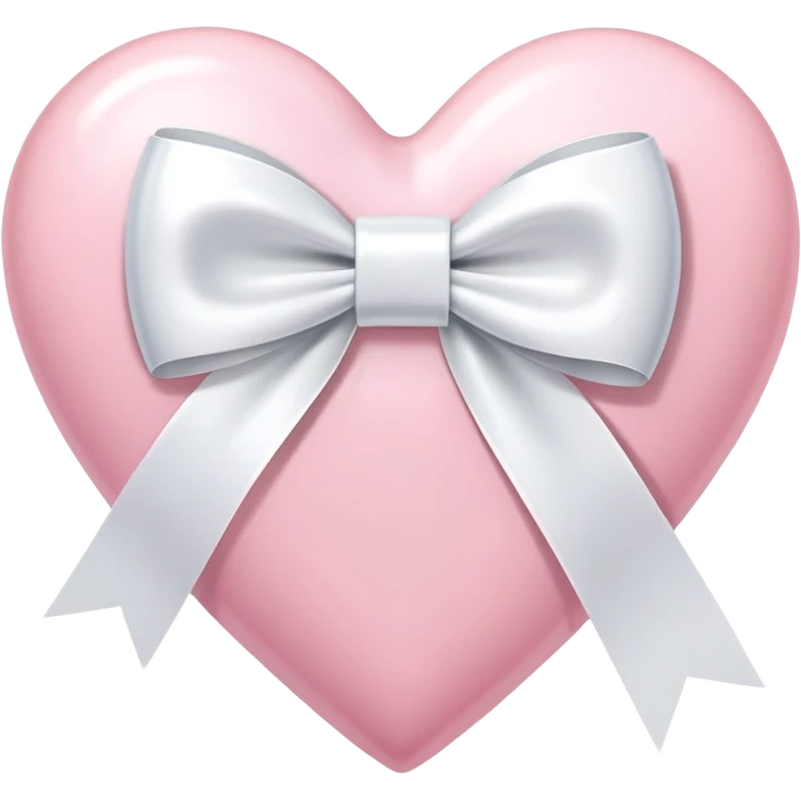 Light pink heart with white ribbon bow emoji