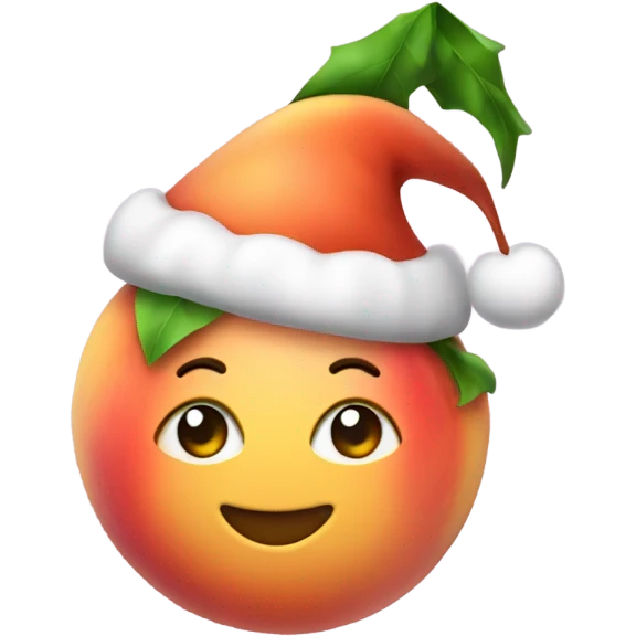 peach with christmas hat emoji
