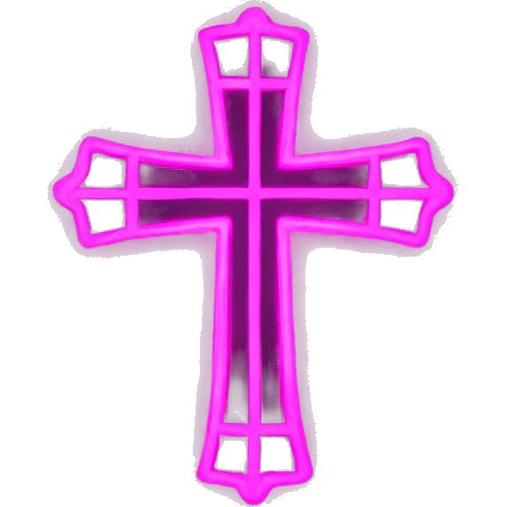 pink neon cross  emoji