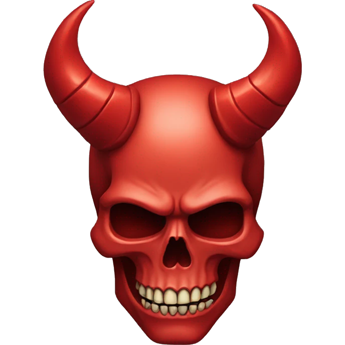 a red skull with horns emoji