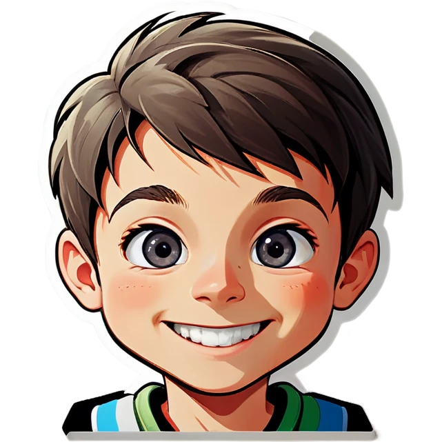 smiling boy with grey eyes emoji