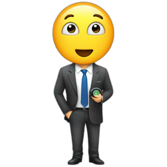 businessman avec une loupe emoji