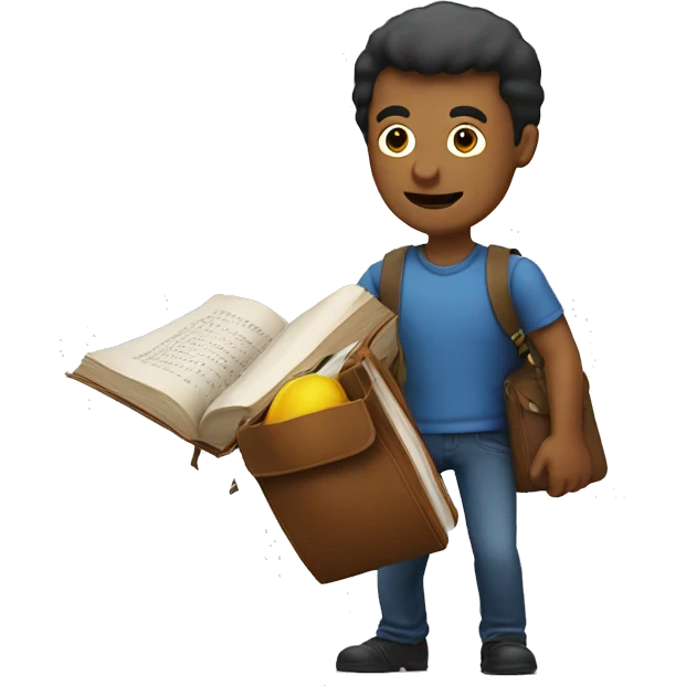 man pulling the book out of a bag like a weapon  emoji
