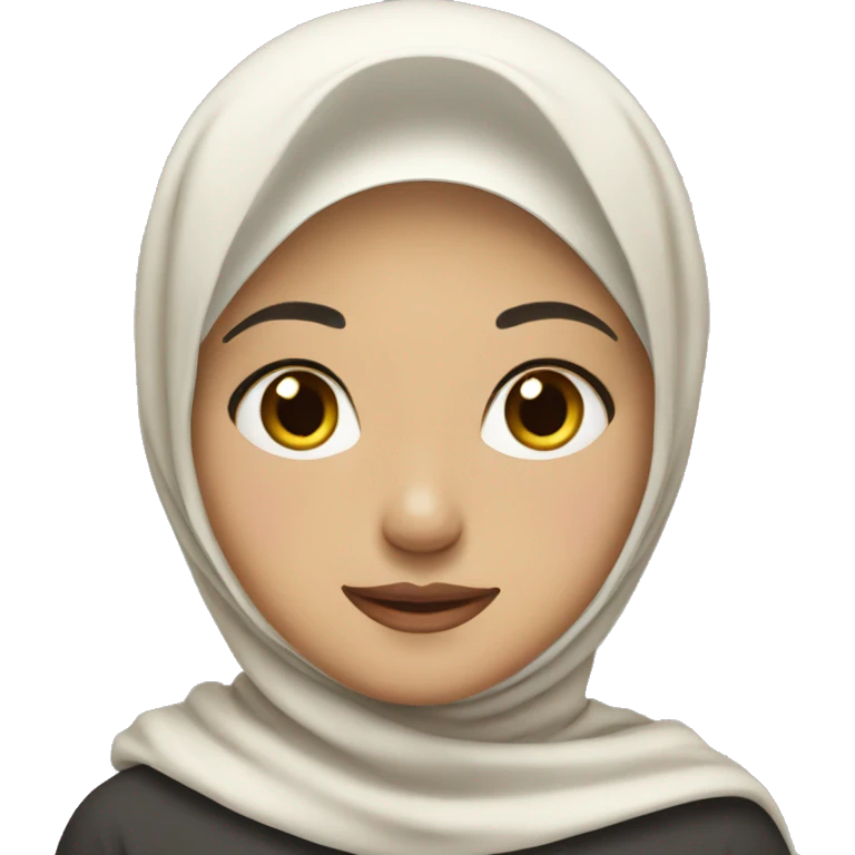 asian girl with cream hijab emoji