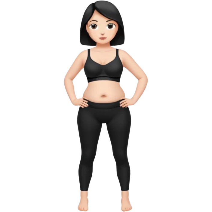 legging brassière noir gonflé ventre nombril femme  emoji