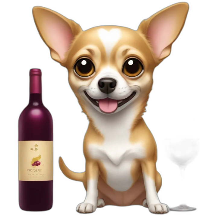 chihuahua with wine emoji