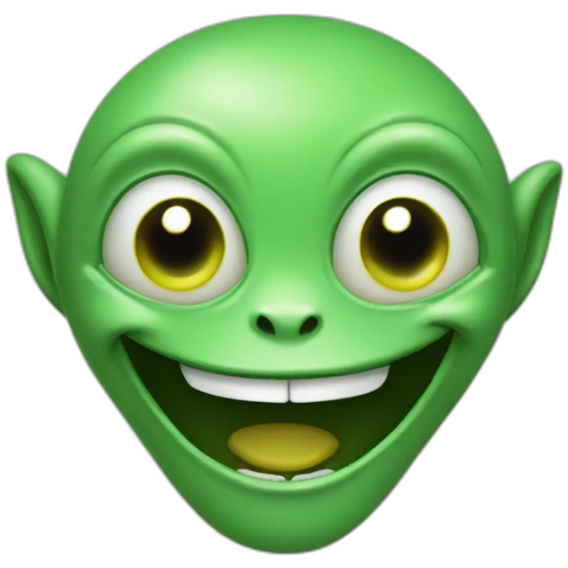 green alien smiling emoji