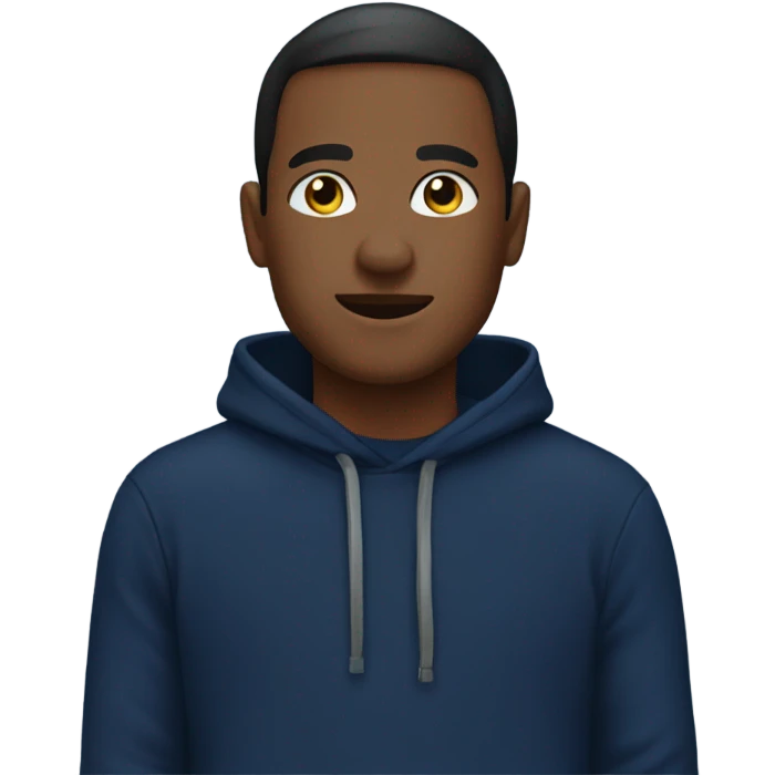 generate me an emoji wearing a navy blue hoodie emoji