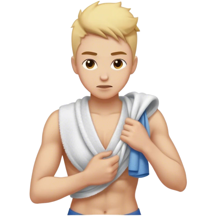 A person who has fallen, now getting up, with a determined expression, dusting off their clothes, ready to continue moving forward with strength and resilience emoji