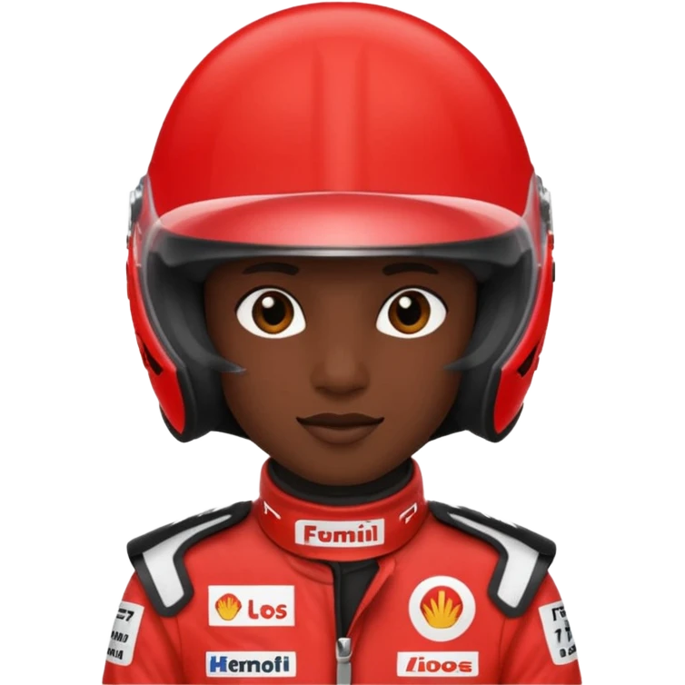 Emoji wearing red f1 helmet saying 8 7 emoji