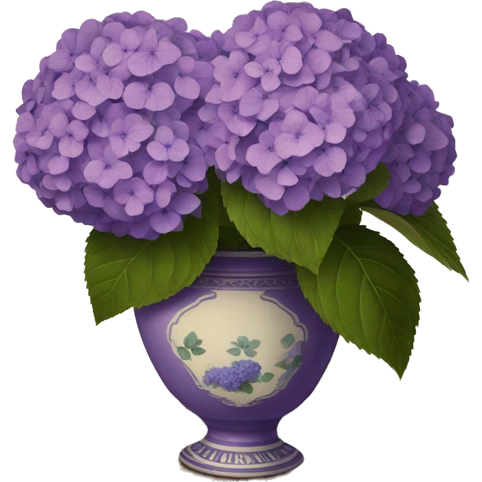 Purple Hydrangeas in vintage vase emoji
