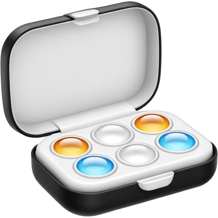 2 contact lenses white travel mini case emoji