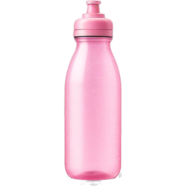 Light pink water bottle with sparkling lid emoji