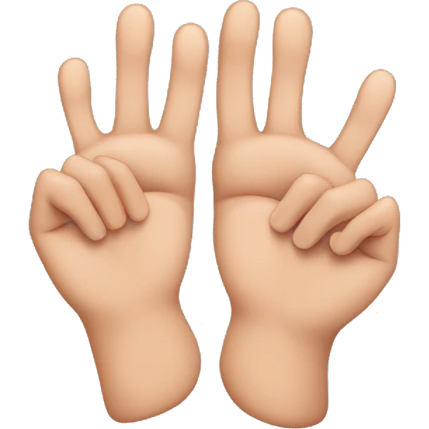 Fingers and toes intertwined emoji