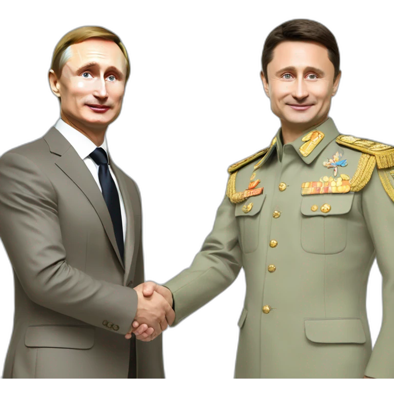 Putin and Zelensky(handshake of Zelensky and Putin emoji