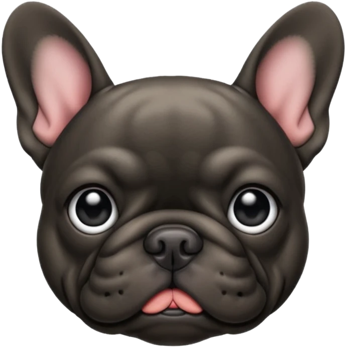 French bulldog black emoji