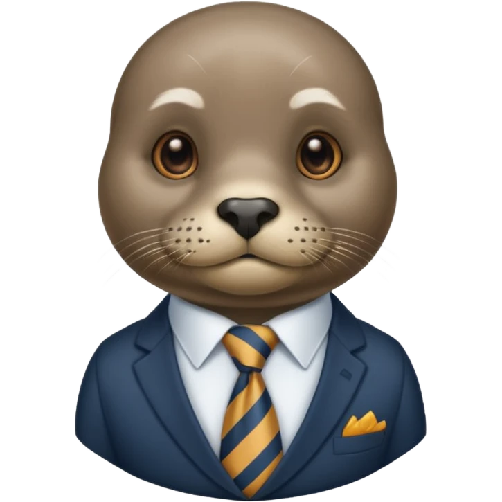 mustached seal with tie emoji