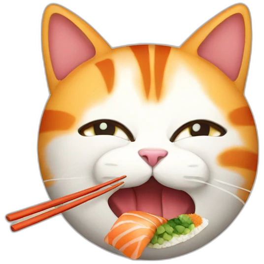 Cat eating sushi emoji
