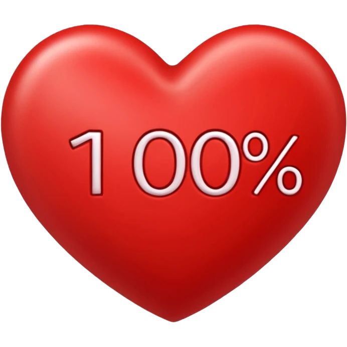 Un cœur au-dessus c'est écrit 100 % emoji
