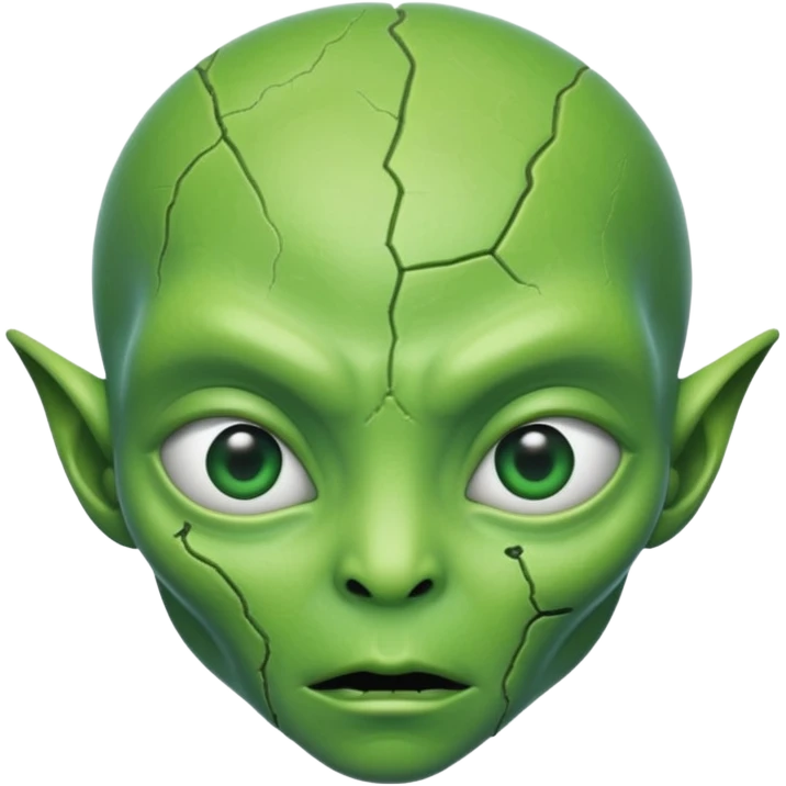 cracked face 👽 emoji