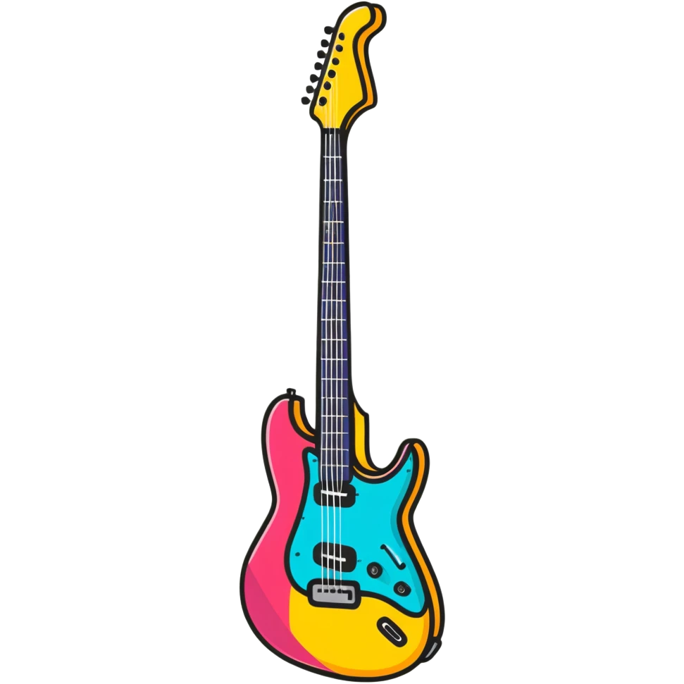 colorful electric guitar, rock and roll instrument emoji
