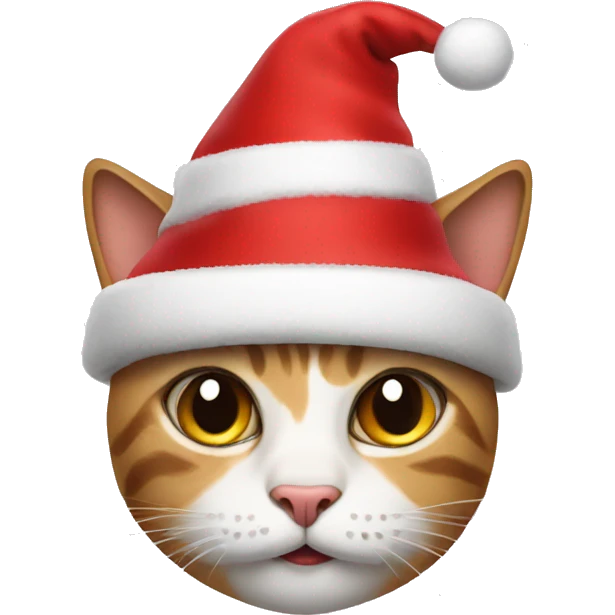 Cat with christmas hat emoji
