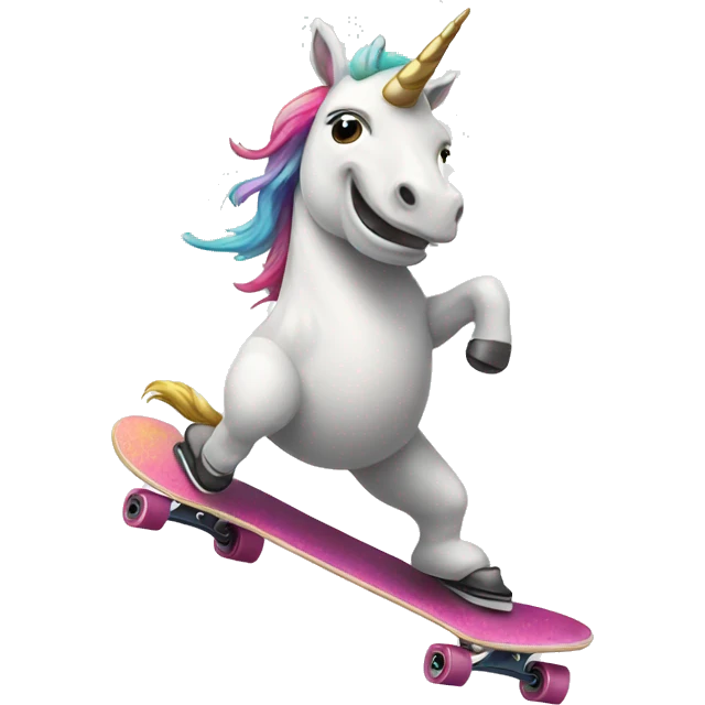 Unicorn skateboarding  emoji