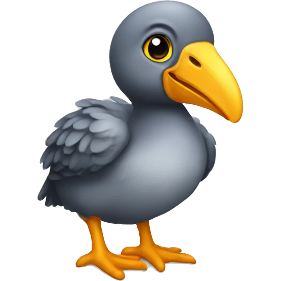 dodo bird baby black beak tip emoji