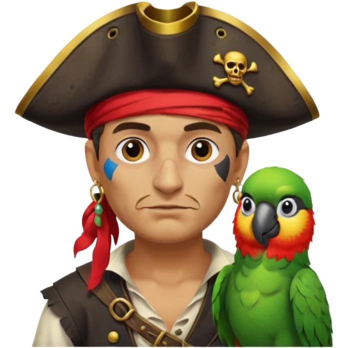 pirate and parrot emoji