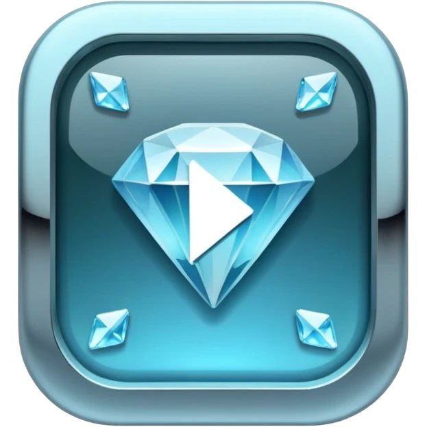diamond encrusted video play button emoji