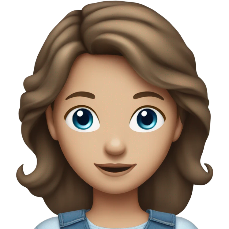 Pretty girl brown hair blue eyes Jeans dress emoji