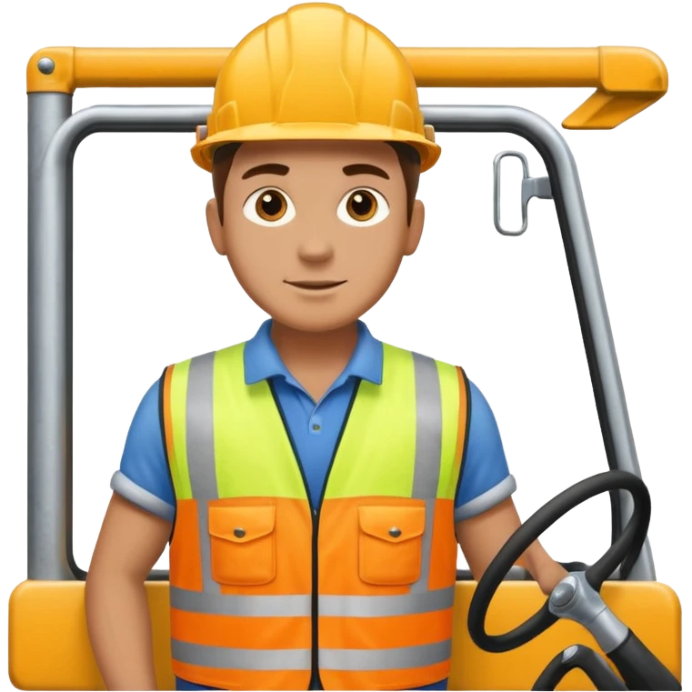 Scaffolder driving lorry emoji