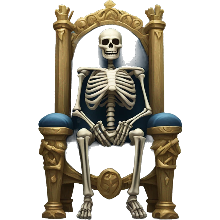 skeleton king sat on a throne emoji