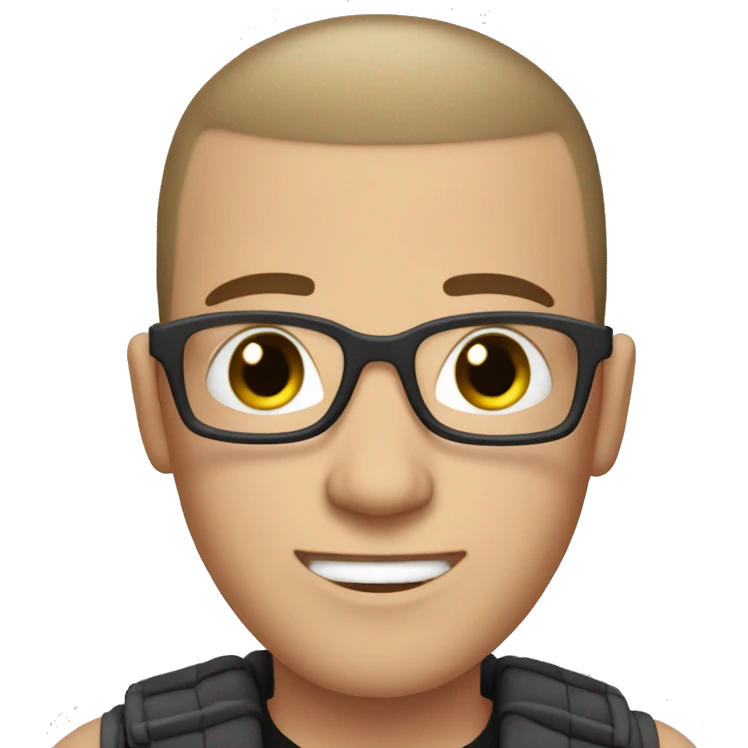 Shawn from be your own nerd YouTube channel but buzz cut short emoji