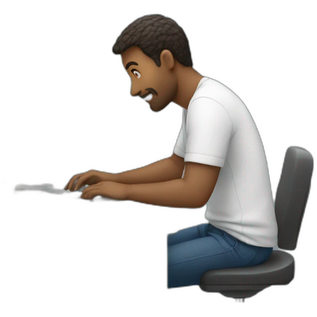 man work on a computer emoji