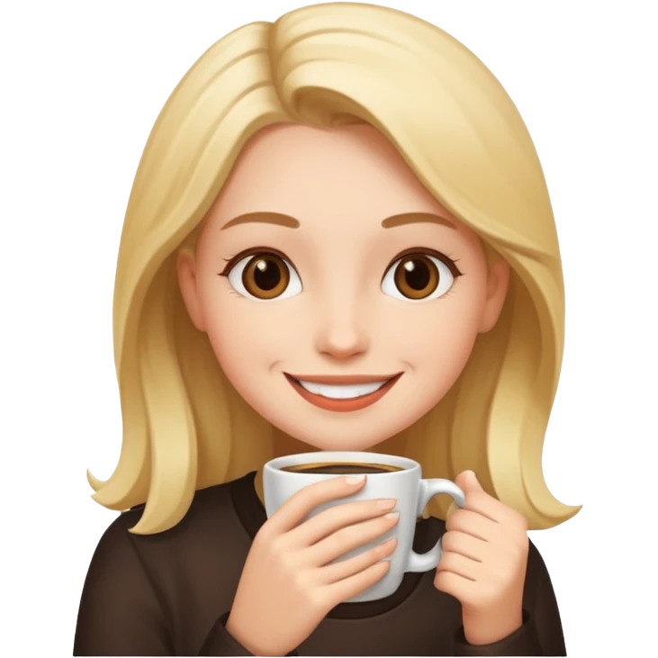 Girl drinking coffee emoji