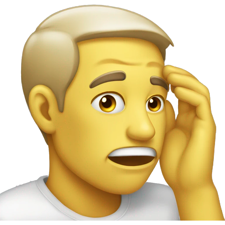 a regular yellow face emoji facepalming emoji