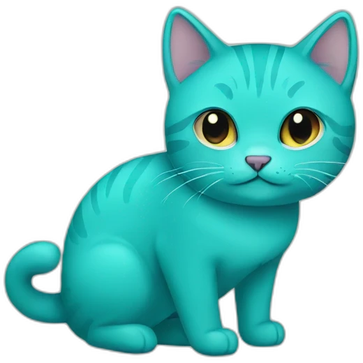 Turquoise cat emoji