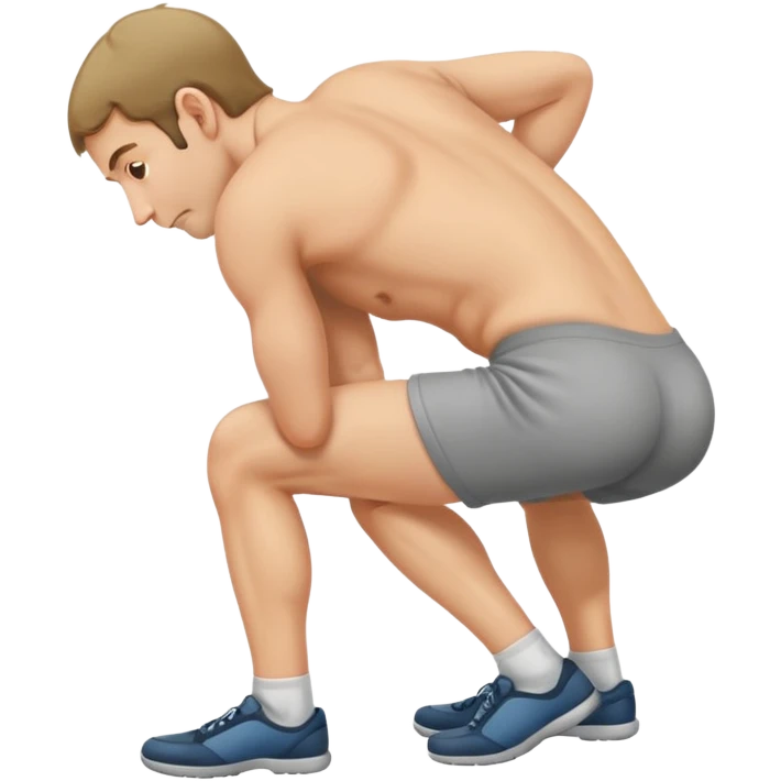 A man bent over spreading his ass cheeks emoji