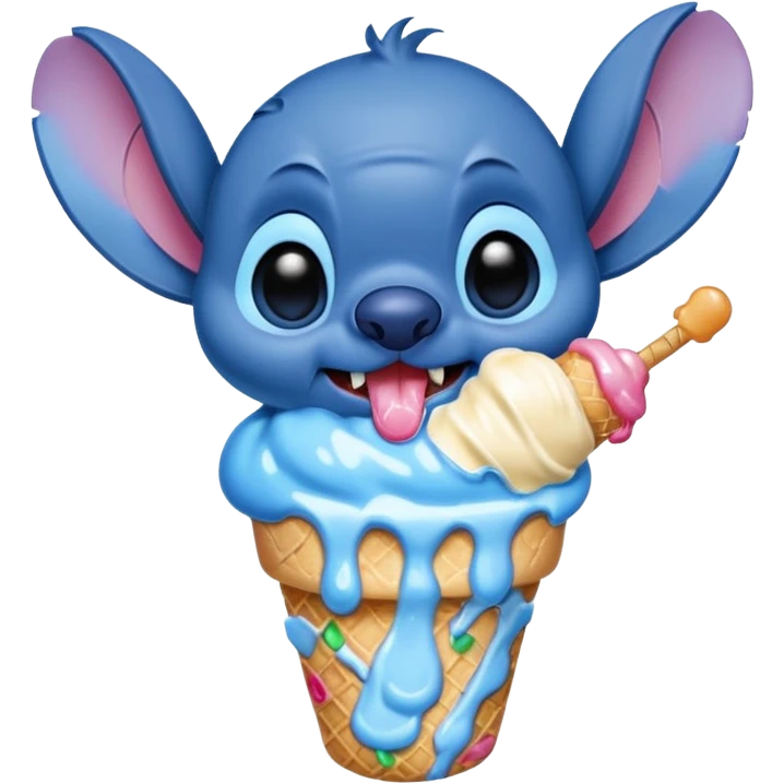 Stitch eating ice cream  emoji