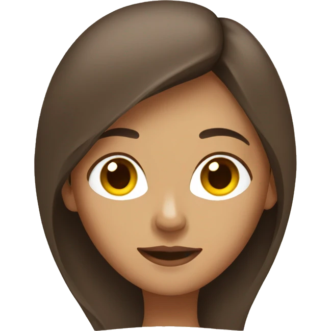 Woman with brown hair and middle part emoji