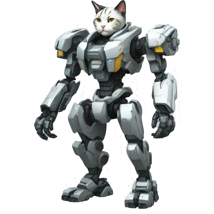 Mecha cat full body emoji