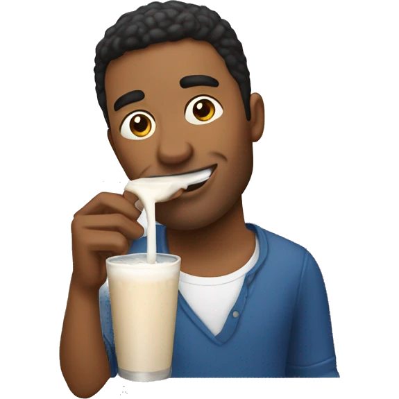 man rinking horchata emoji