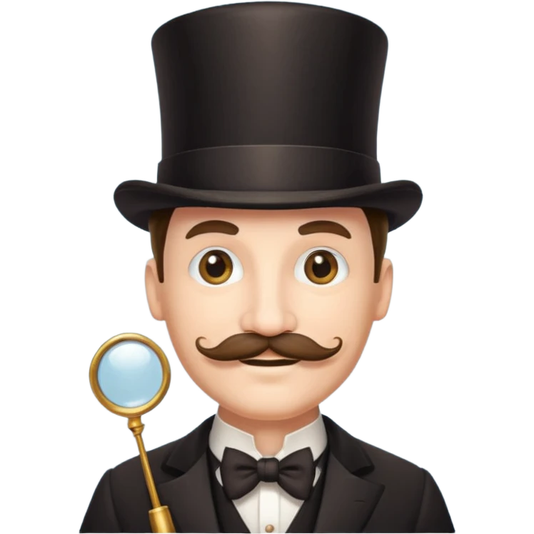 Fancy man with top hat and mustache and wearing monocle emoji
