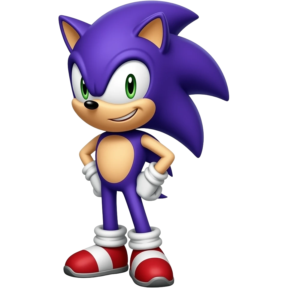 Purple sonic the hedgehog is smiling emoji