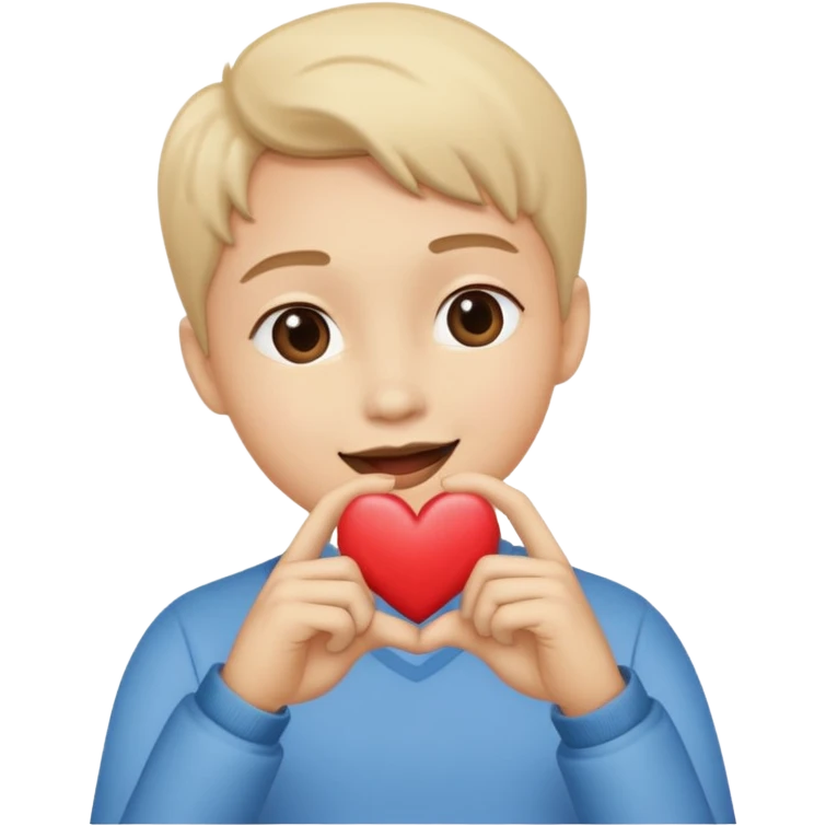 Un bonhomme qui fait un bisous et un cœur avec les doigts comme ça 🫰 emoji