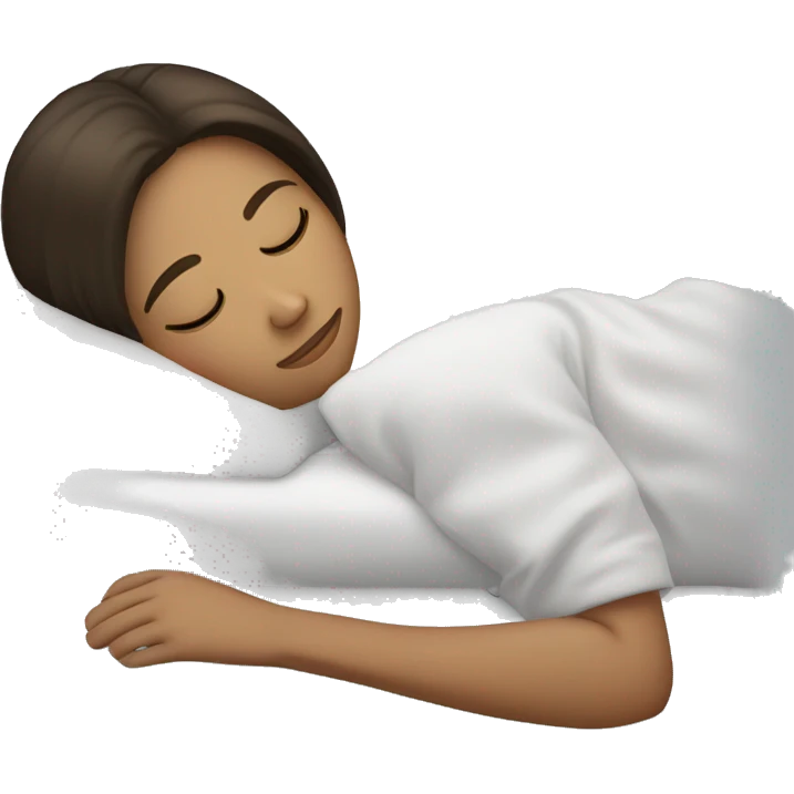 Brunette girl sleeping straigh hair emoji