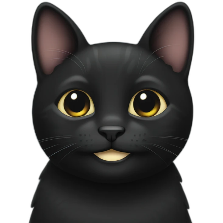 Black sweet cat smiling emoji