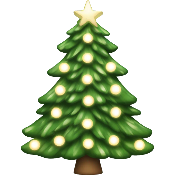 Christmas tree with white lights emoji